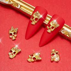 2Pcs Zircon Bowtie Skull Nail Art Charms DIY Rhinestones Nail Art Jewelry