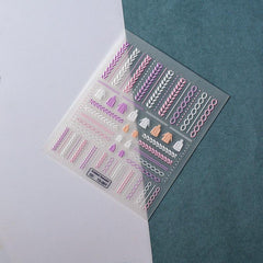 Winter Knit Sweater 5D Nails Decal Engraved Embossed Nail Art Adhesive Decals