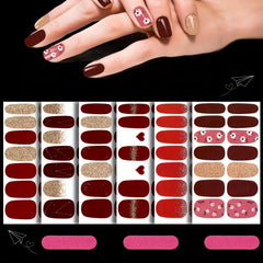 6 Sheets Nail Art Sticker & 3 Pcs Nail File Full Wrap Nail Art Decals