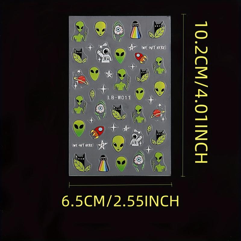 5D Halloween Nail Art Stickers - Ghost Bat Skull Pumpkin Nail Decals