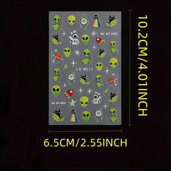 5D Halloween Nail Art Stickers - Ghost Bat Skull Pumpkin Nail Decals