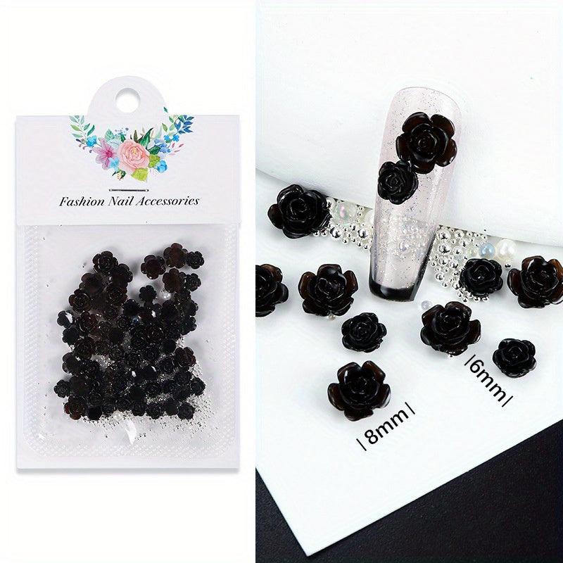 3D Flower Nail Art Charms Rhinestones Kit Camellia Rose Butterfly Mix
