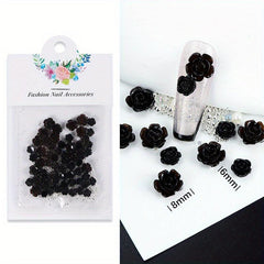 3D Flower Nail Art Charms Rhinestones Kit Camellia Rose Butterfly Mix
