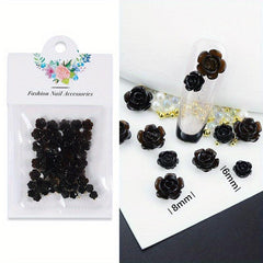 3D Flower Nail Art Charms Rhinestones Kit Camellia Rose Butterfly Mix