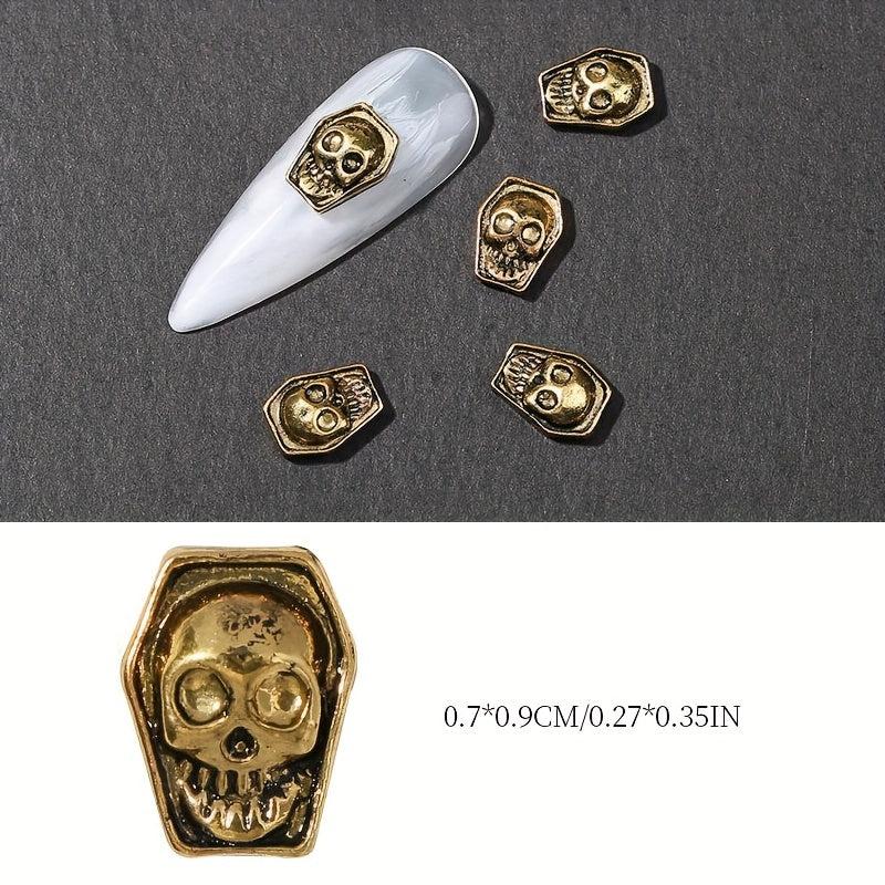 30pcs Halloween Nail Art Charms Retro Skull Accessories