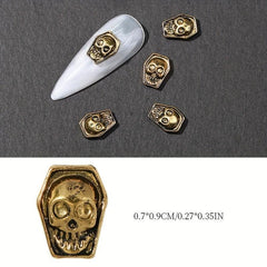 30pcs Halloween Nail Art Charms Retro Skull Accessories