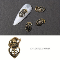 30pcs Halloween Nail Art Charms Retro Skull Accessories