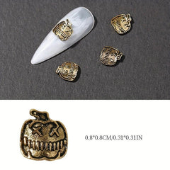 30pcs Halloween Nail Art Charms Retro Skull Accessories
