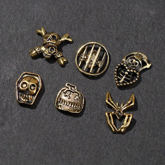 30pcs Halloween Nail Art Charms Retro Skull Accessories