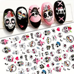 Halloween Nail Art Stickers Skull Pumpkin Decals for DIY or Salons