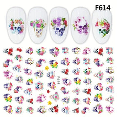 Halloween Nail Art Stickers Skull Pumpkin Decals for DIY or Salons