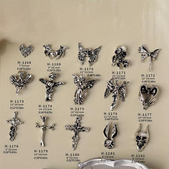 30pcs Halloween Skeleton Nails Charms DIY Decoration