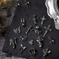30pcs Halloween Skeleton Nails Charms DIY Decoration
