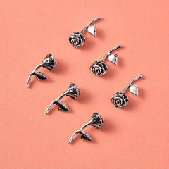 10Pcs Punk Rose Flowers Y2K Nail Art Charms Easter Gift 3D Nails DIY
