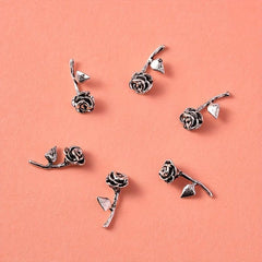 10Pcs Punk Rose Flowers Y2K Nail Art Charms Easter Gift 3D Nails DIY