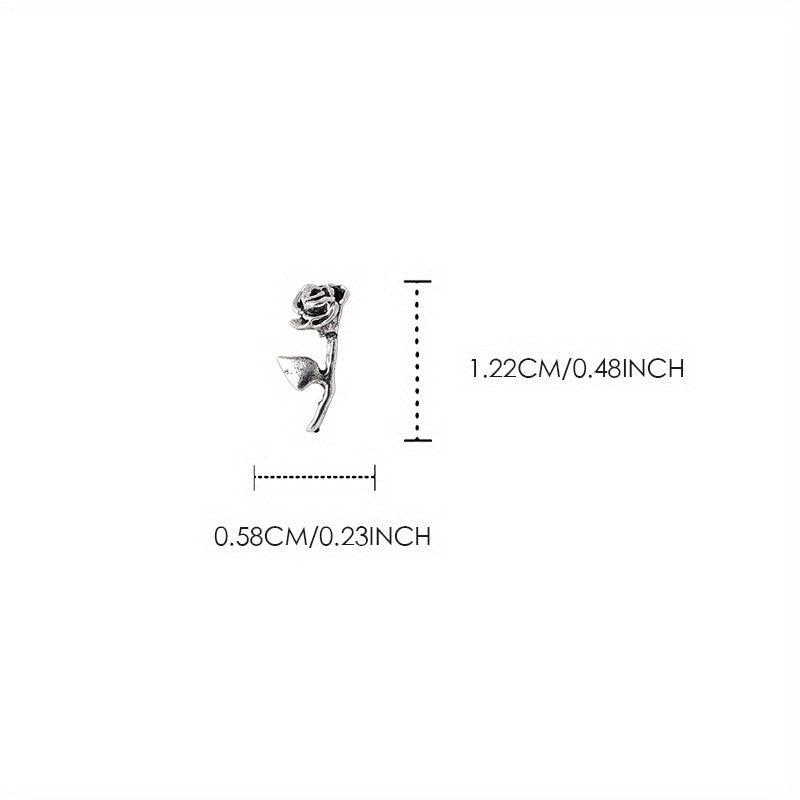 10Pcs Punk Rose Flowers Y2K Nail Art Charms Easter Gift 3D Nails DIY