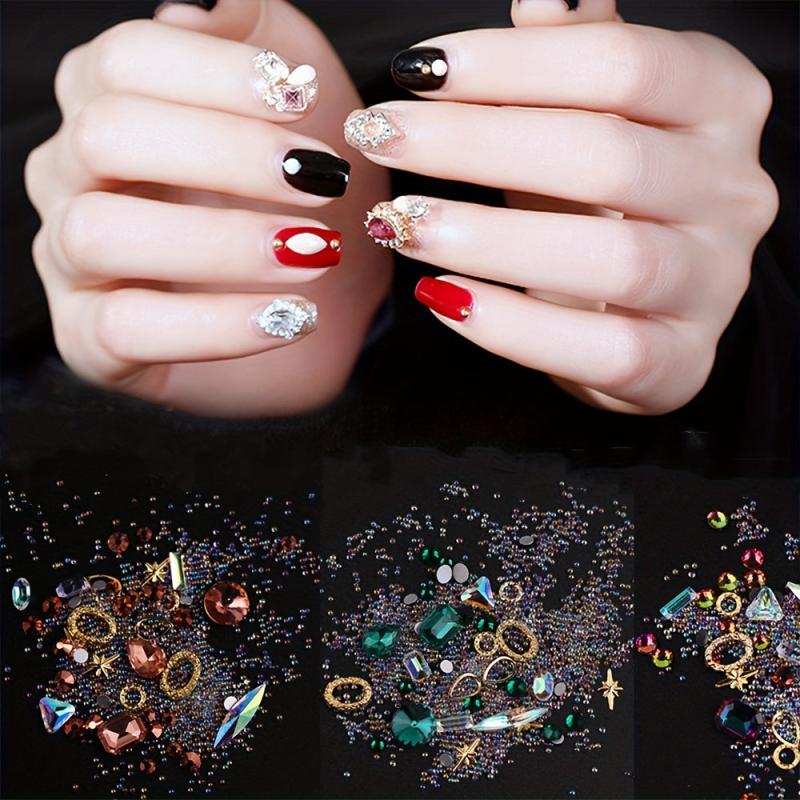 Transparent Glitter Rhinestone Nail Art Decoration