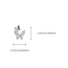 10 Pcs 3D Alloy Butterfly Nail Charms Metal Nail Gems