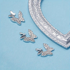 10 Pcs 3D Alloy Butterfly Nail Charms Metal Nail Gems