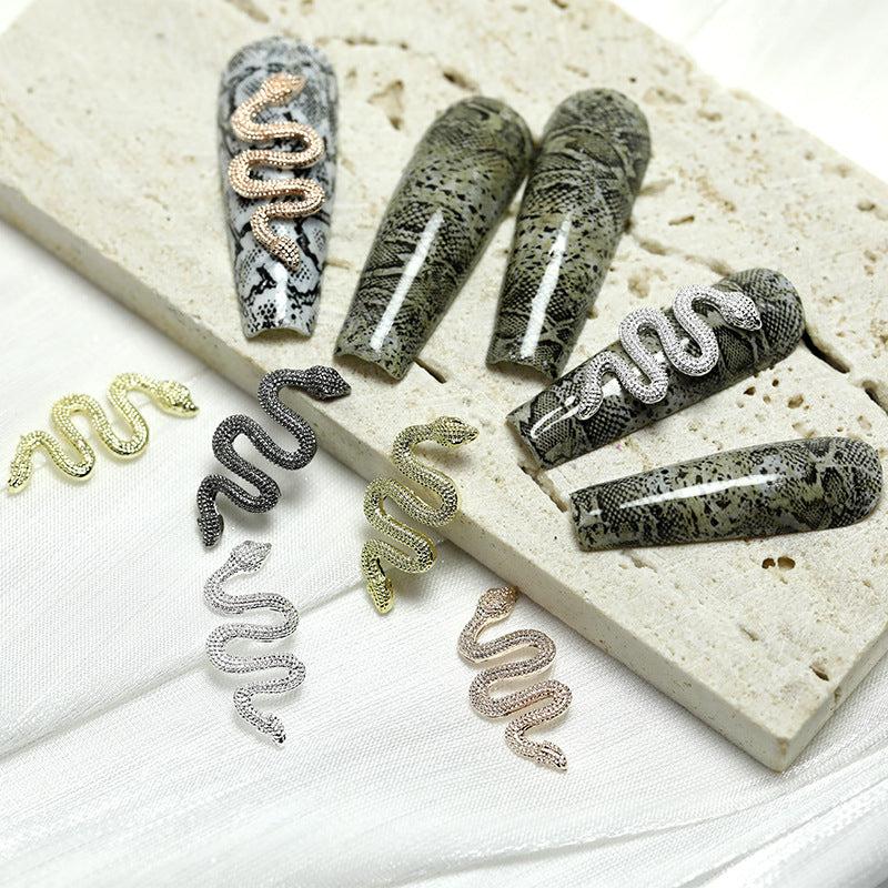Minimalist Snake Nail Charms Nail Decals Ornaments Nail Gems Rhinestones