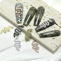 Minimalist Snake Nail Charms Nail Decals Ornaments Nail Gems Rhinestones