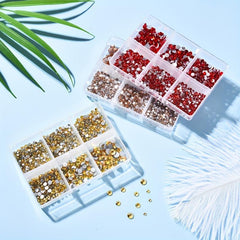 AB Crystal Mixed Size Nail Rhinestones 3D Decoration