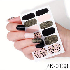 Cow Pattern Nail Polish Stickers 12 Pcs Sheet