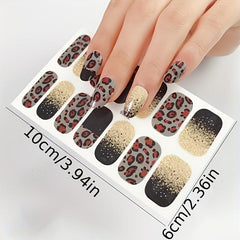 Cow Pattern Nail Polish Stickers 12 Pcs Sheet