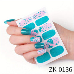 Cow Pattern Nail Polish Stickers 12 Pcs Sheet