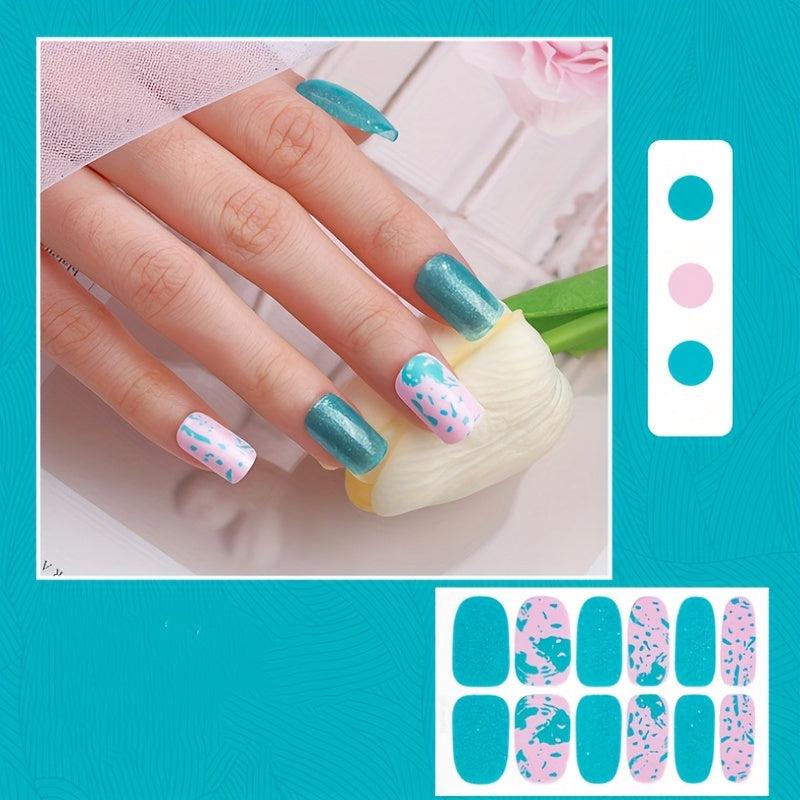 Cow Pattern Nail Polish Stickers 12 Pcs Sheet