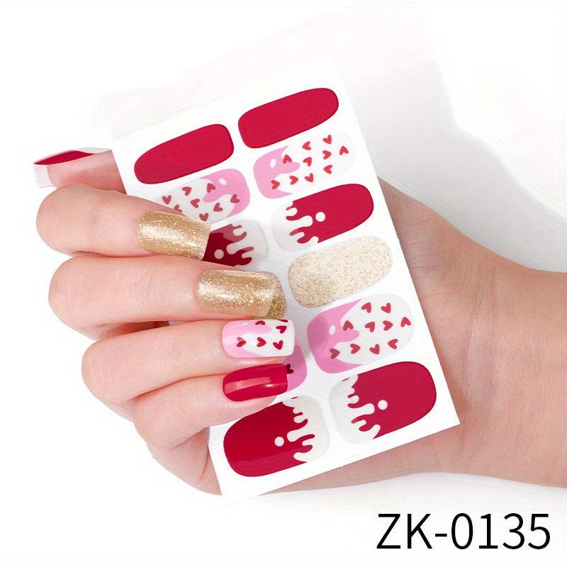 Cow Pattern Nail Polish Stickers 12 Pcs Sheet