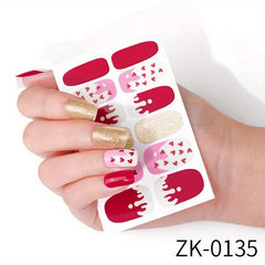 Cow Pattern Nail Polish Stickers 12 Pcs Sheet