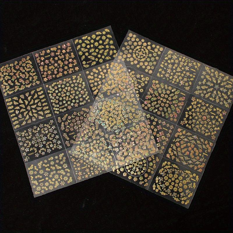 24pcs Flower Pattern Nail Art Stickers Self Adhesive Jewelry Nail Art Decals