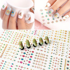 24pcs Flower Pattern Nail Art Stickers Self Adhesive Jewelry Nail Art Decals