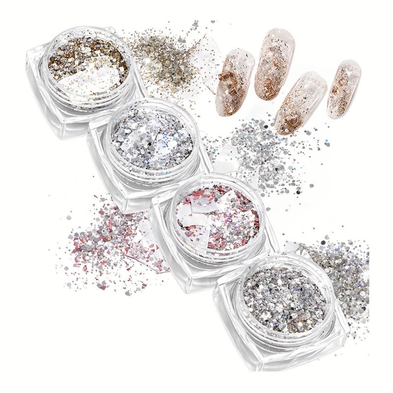 Holographic Nail Art Glitter Sequins Shell Silces Nail Flakes 1g
