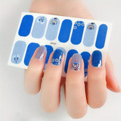 Glitter Nail Polish Stickers Self Adhesive Decal Strips Manicure Kit
