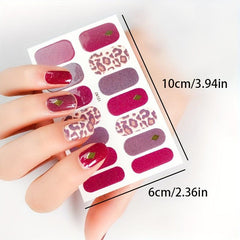 Glitter Nail Polish Stickers Self Adhesive Decal Strips Manicure Kit