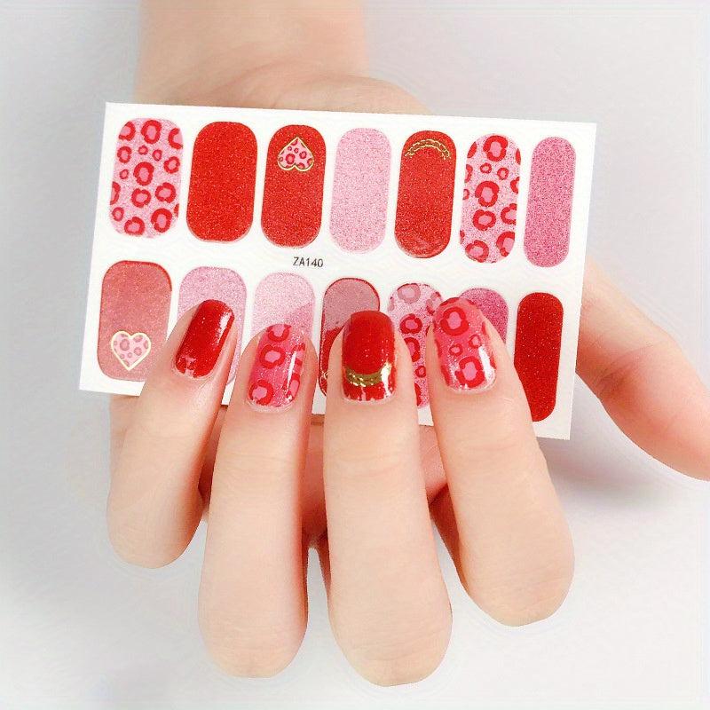 Glitter Nail Polish Stickers Self Adhesive Decal Strips Manicure Kit