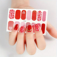 Glitter Nail Polish Stickers Self Adhesive Decal Strips Manicure Kit