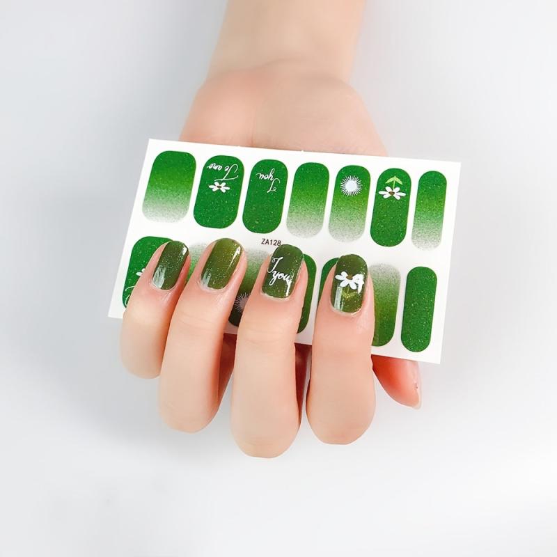 Glitter Nail Polish Stickers Self Adhesive Decal Strips Manicure Kit