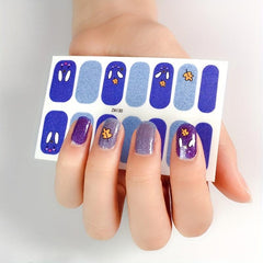 Glitter Nail Polish Stickers Self Adhesive Decal Strips Manicure Kit