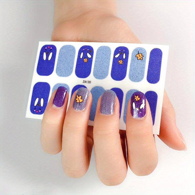 Glitter Nail Polish Stickers Self Adhesive Decal Strips Manicure Kit
