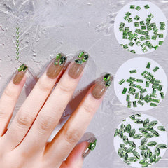 10 pcs 3D Green Glass AB Crystal Rhinestones Kit DIY Craft Manicure