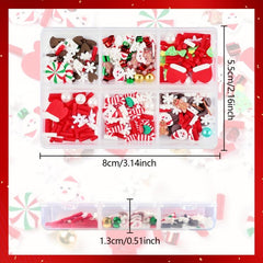 150pc Christmas Nail Art Charms Santa Snowflake Elk Candy Nail Rhinestones Studs
