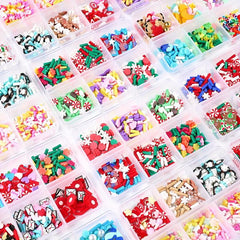 150pc Christmas Nail Art Charms Santa Snowflake Elk Candy Nail Rhinestones Studs