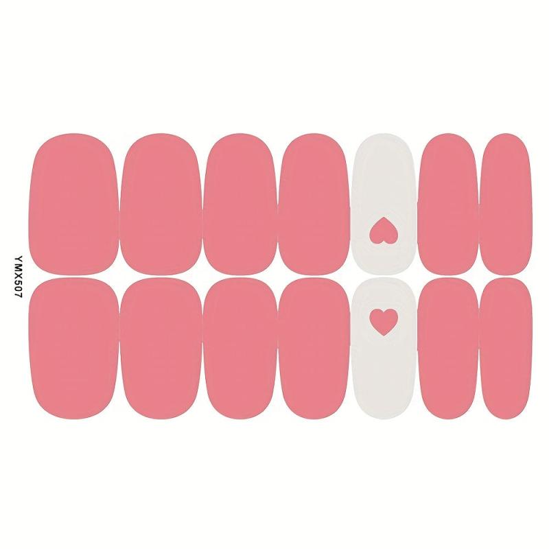 Colorful Nail Polish Stickers Full Cover Decal Strips 8 Sheets Pack