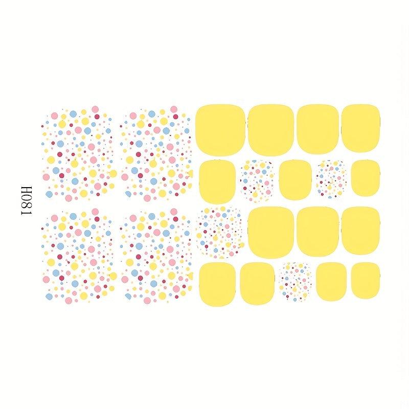 Waterproof Toenail Polish Stickers Full Cover Toenail Decal Strip