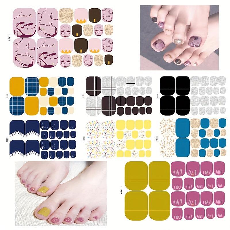 Waterproof Toenail Polish Stickers Full Cover Toenail Decal Strip