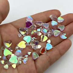 50pcs 3D Heart Nail Art Charms Flatback Rhinestones Gems Crystal Jewelry