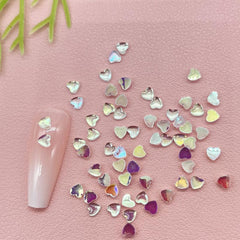 50pcs 3D Heart Nail Art Charms Flatback Rhinestones Gems Crystal Jewelry